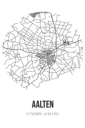 Aalten (Gelderland) | Karte | Schwarz und Weiß