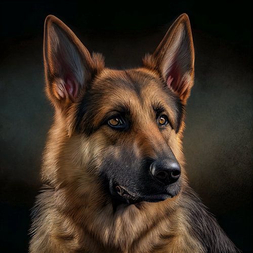 Portret van een Duitse herder Illustratie