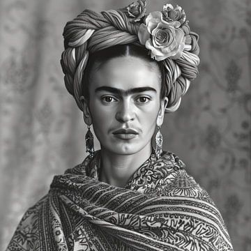 Frida Poster Print Noir et Blanc sur Niklas Maximilian