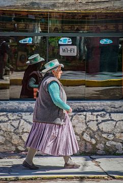 Peruvian woman for an internet cafe by Rietje Bulthuis