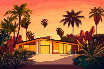 Tropisch huis van Poster Art Shop