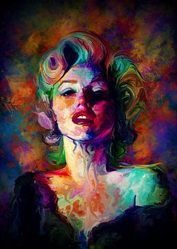 Marilyn monroe color abstract edition by Muhamad Suryanto