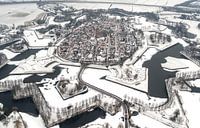 Aerial photo Naarden Fortress in winter