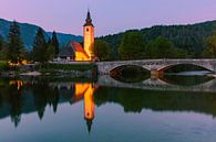De kerk van St. Johannes de Doper aan het Bohinj-meer, Slovenië van Henk Meijer Photography thumbnail