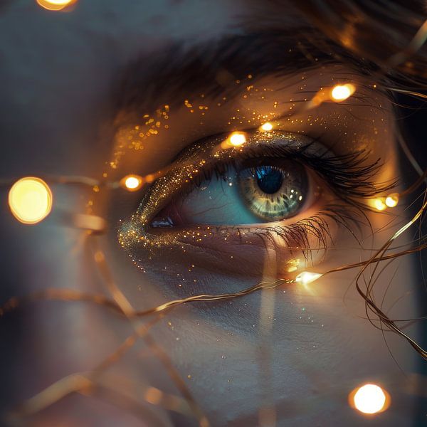 Funkelnde Lichter und strahlende Augen von Poster Art Shop
