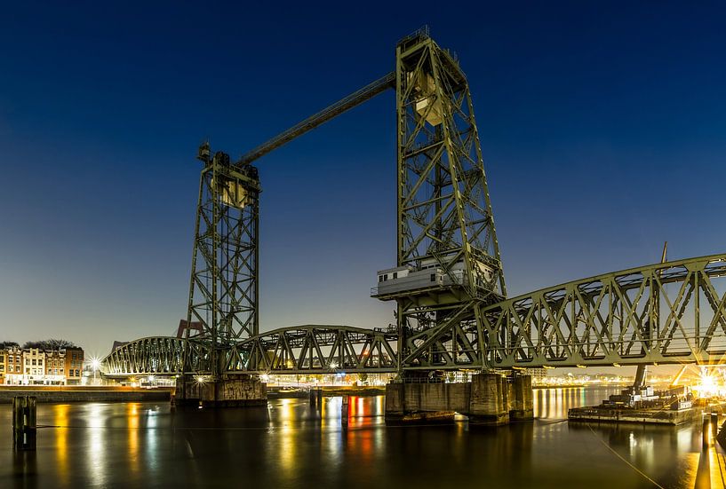 Eisenbahnbrücke De Hef zwischen Rotterdam-Zuid und dem Noordereiland von MS Fotografie | Marc van der Stelt