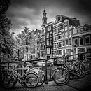 AMSTERDAM Bloemgracht noir et blanc  par Melanie Viola Aperçu