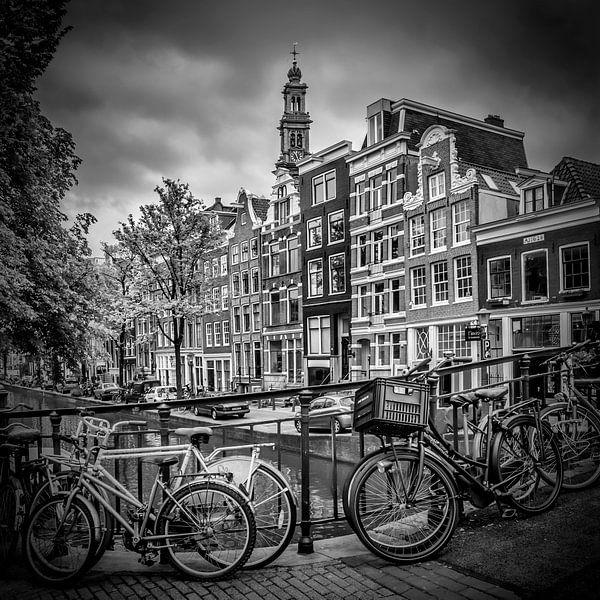 AMSTERDAM Bloemgracht noir et blanc  par Melanie Viola