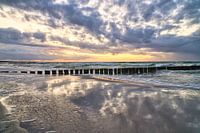 Buhne in Zingst on the Baltic Sea reaching into the sea