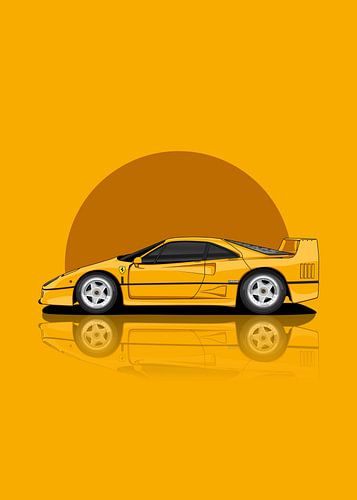 Art 1989 ferrari f40 Yellow