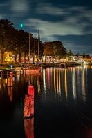 Weesp bij nacht, Lange Vechtbrug uitzicht