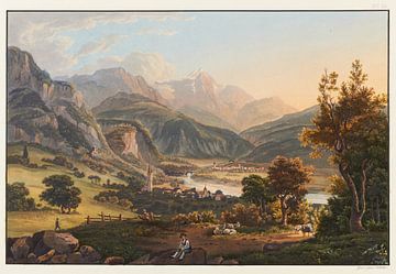 Omgeving van Tousis en uitzicht richting Pizbeverin, Johann Ludwig Bleuler