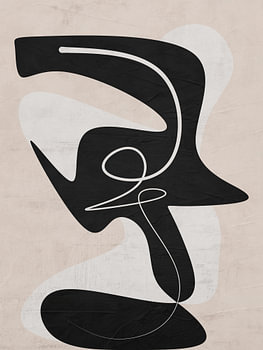 Organische abstracte kunst - zwart-witte tinten