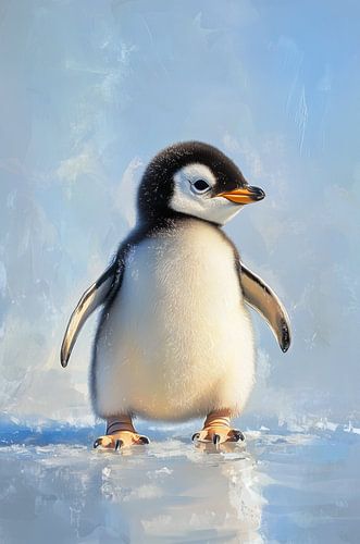 Babypinguïn op het ijs
