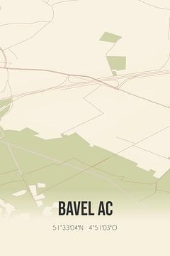 Vintage map of Bavel AC (North Brabant) by Rezona