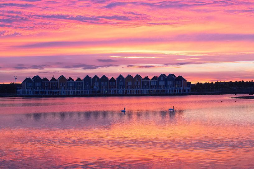 zonsondergang in Houten Rietplas von fotogevoel .nl