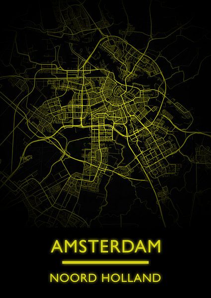 Carte Amsterdam Pays-Bas par Bert Hooijer