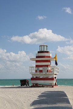 Lebensretter Station in Leuchtturmform South Beach Miami van Christiane Schulze
