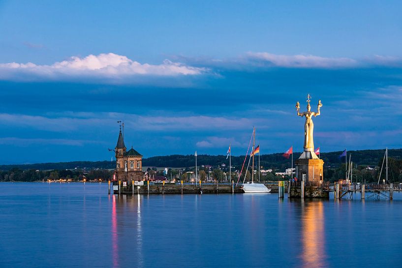 Haven met de Imperia in Konstanz aan de Bodensee van Werner Dieterich