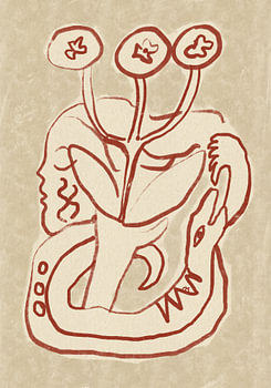 Rustige vrouw en slang