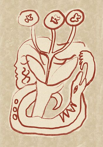 Serene Woman and Snake