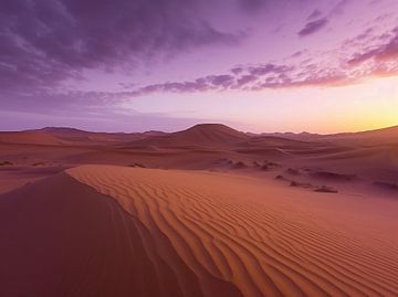 Zonnestralen over woestijnzand van fernlichtsicht