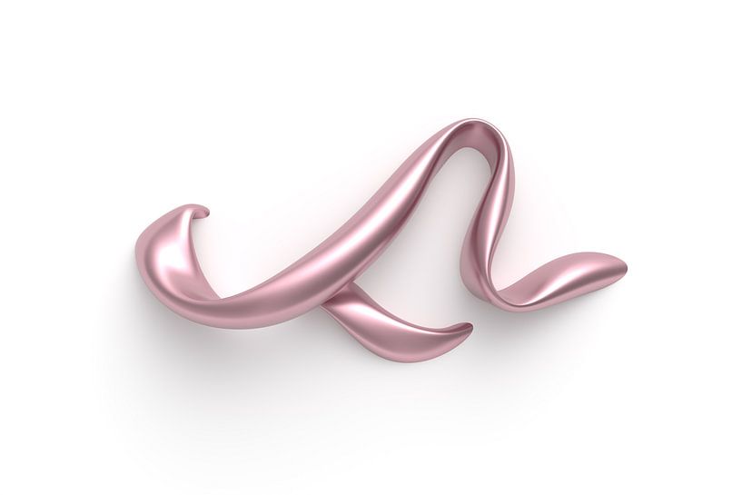 Kurviges Metall rosa Querformat von Jörg Hausmann
