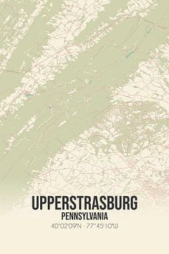 Carte ancienne d'Upperstrasburg (Pennsylvanie), USA. sur Rezona