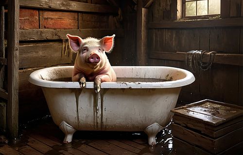 Varken in modderbad...