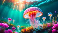 Jellyfish in the sea