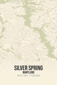 Carte ancienne de Silver Spring (Maryland), Etats-Unis. sur Rezona