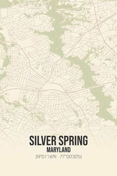 Carte ancienne de Silver Spring (Maryland), Etats-Unis. par Affiches de lieux