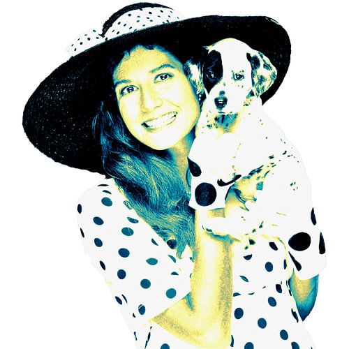 beautifull women with dog