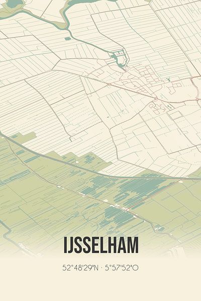 Carte ancienne d'IJsselham (Overijssel) par Affiches de lieux