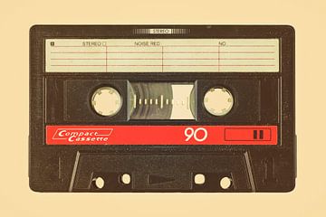 Retro styled image of an old compact cassette by Martin Bergsma