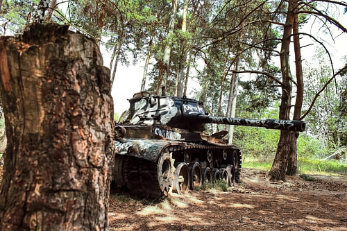 Old tank in the forest