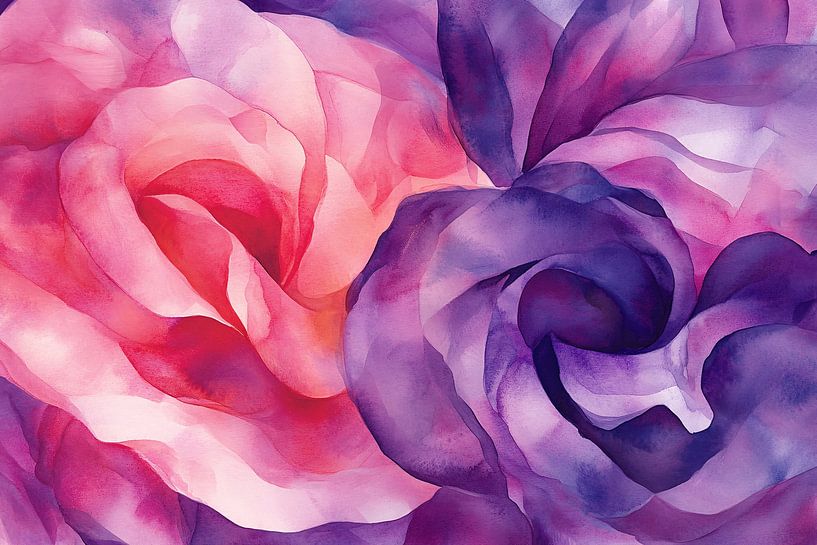 Abstract watercolour flower painting by Imperial Art House