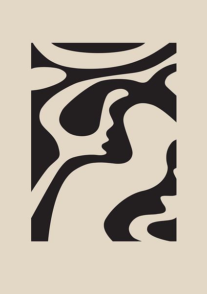 Grafik Just Simple - Schwarz Beige - Wandgalerie - Minimalistische Einrichtung - Abstrakt von Digital Art Lover