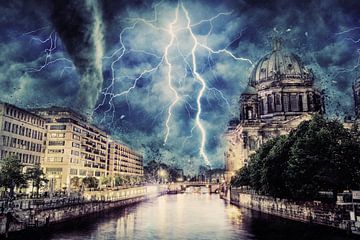 Storm boven de kathedraal van Berlijn van Art by Jeronimo