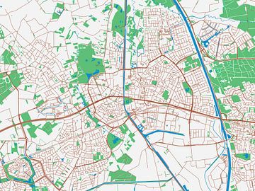 Kaart van Helmond in de stijl Urban Ivory van Map Art Studio