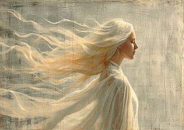 Woman White Portrait by Art Whims