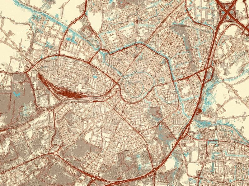 Map of Amersfoort in the style Blue &amp; Cream by De Kaartenwinkel