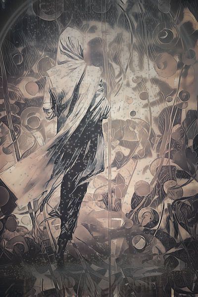 Just walking in the rain by Helga Blanke