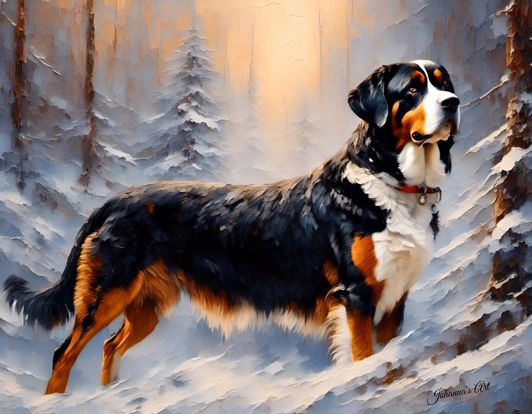 Greater Swiss Mountain Dog Art Print - Original by Johanna's Art by Johannas Art Creations