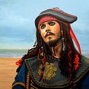 Kapitein Jack Sparrow Schilderij van Paul Meijering thumbnail