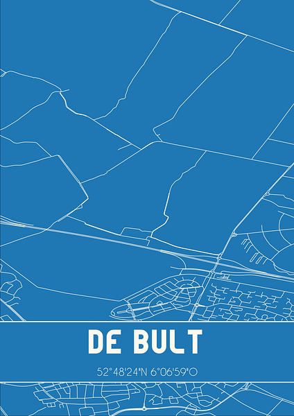 Blaupause | Karte | De Bult (Overijssel) von Ortsdrucke