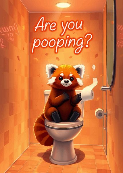 Red Panda Cub "Are You Pooping" by MIROKKU