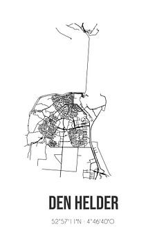 Den Helder (Noord-Holland) | Karte | Schwarz und Weiß von Rezona