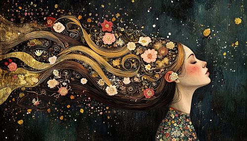 Woman with Golden Accents