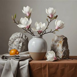 Magnolie und Stein – ein harmonisches Gleichgewicht von maulana risyad